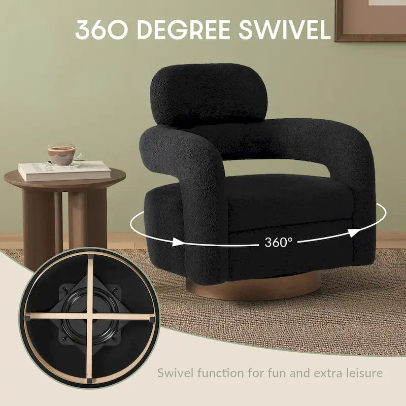 Fauteuil pivotant Sherpa large de 29 po
