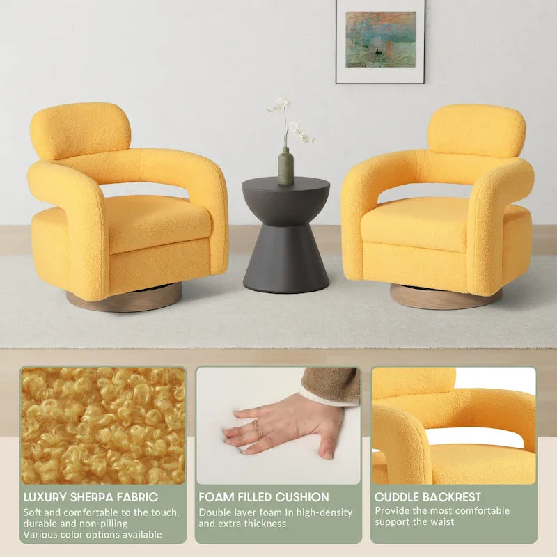 Fauteuil pivotant Sherpa large de 29 po