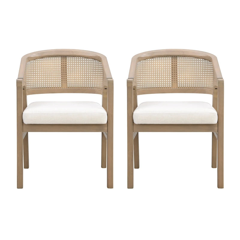Chaise de salle à manger cannée (lot de 2)