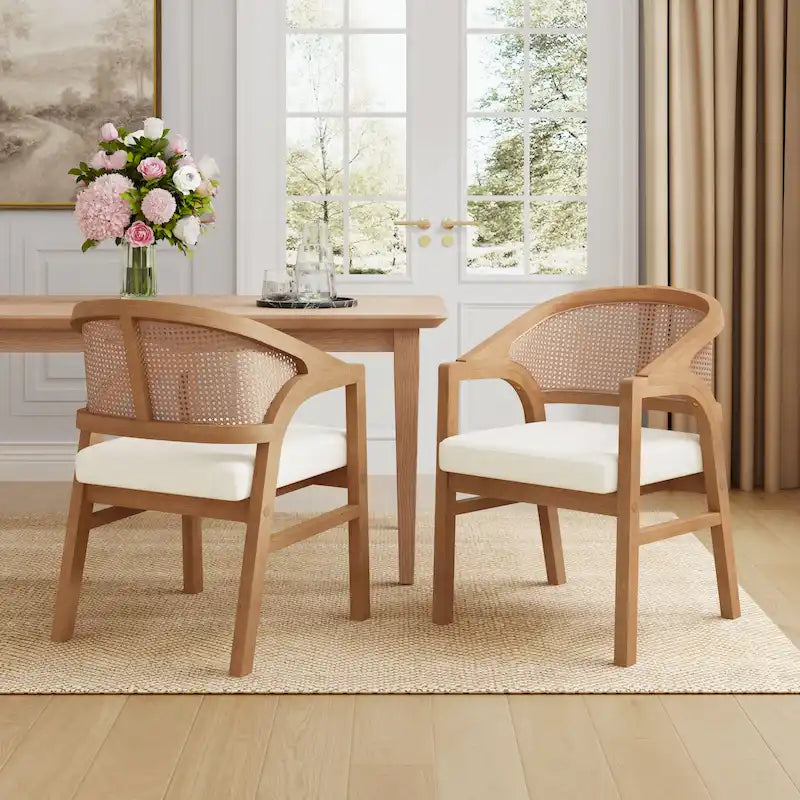Chaise de salle à manger cannée (lot de 2)