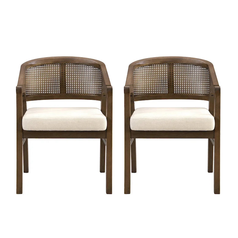 Chaise de salle à manger cannée (lot de 2)