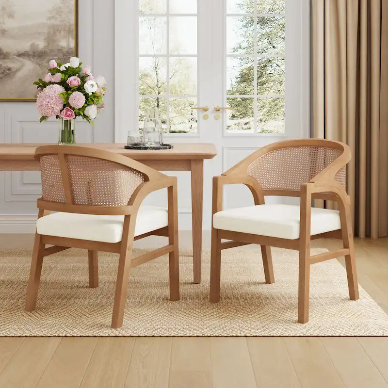 Chaise de salle à manger cannée (lot de 2)