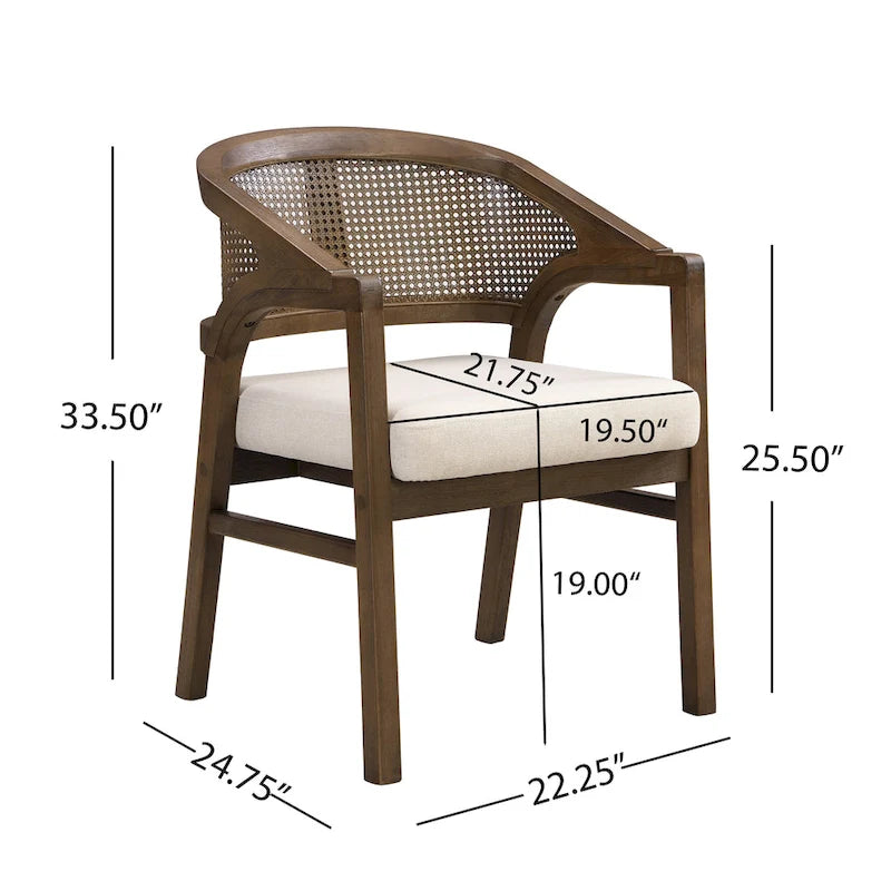 Chaise de salle à manger cannée (lot de 2)