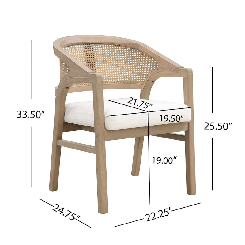 Chaise de salle à manger cannée (lot de 2)