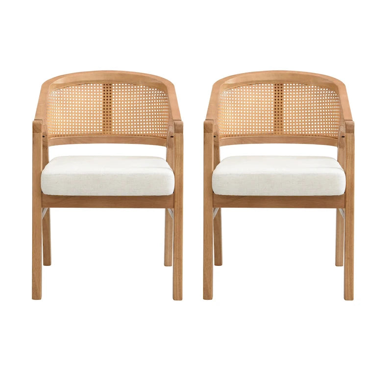 Chaise de salle à manger cannée (lot de 2)