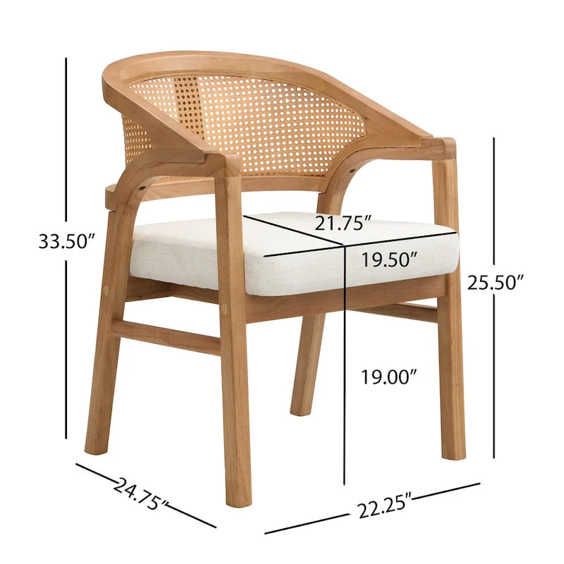 Chaise de salle à manger cannée (lot de 2)