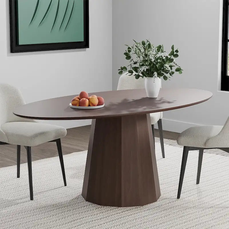 Table à manger ovale 67 po avec 3 options de couleur pour 6 personnes - 67x33.5x31
