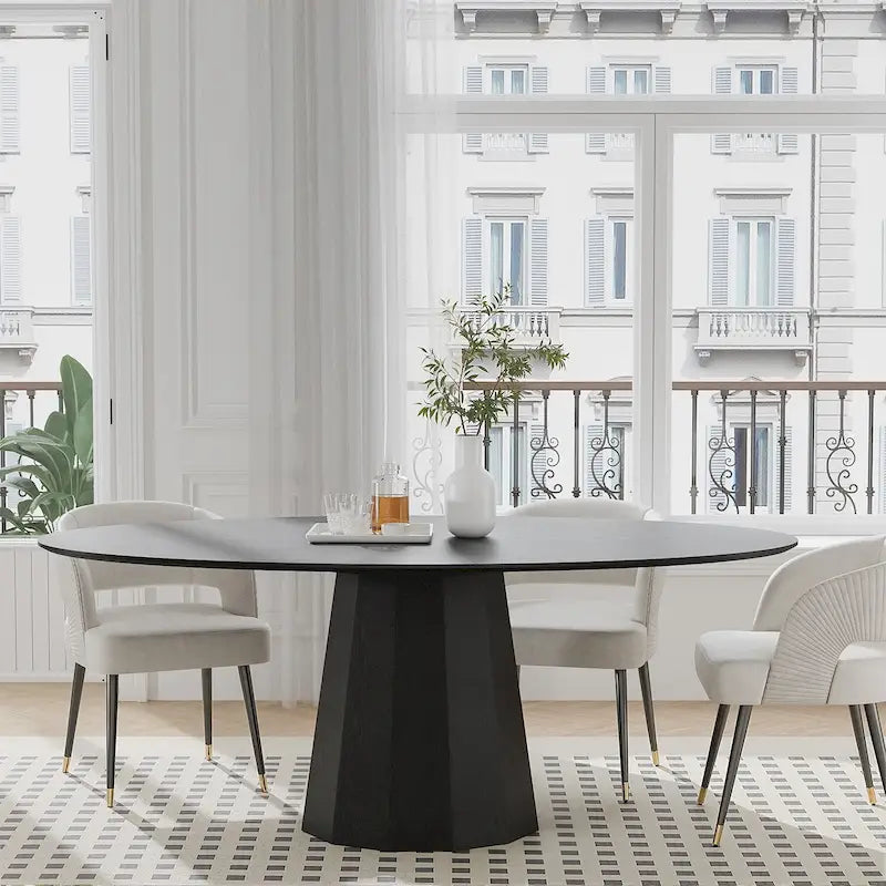 Table à manger ovale 67 po avec 3 options de couleur pour 6 personnes - 67x33.5x31