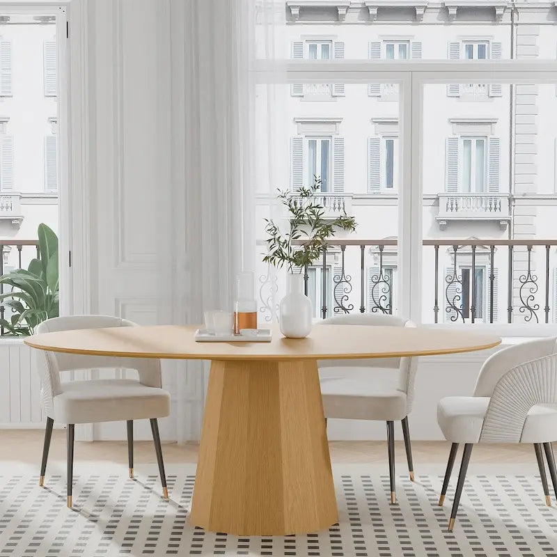 Table à manger ovale 67 po avec 3 options de couleur pour 6 personnes - 67x33.5x31