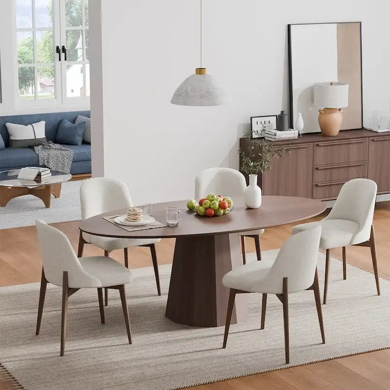 Table à manger ovale 67 po avec 3 options de couleur pour 6 personnes - 67x33.5x31