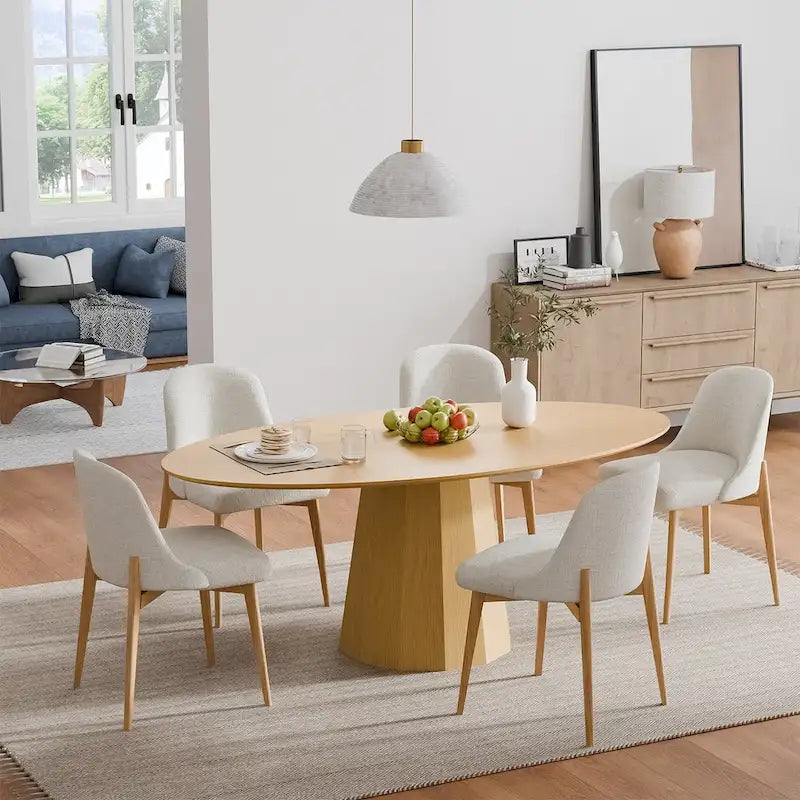 Table à manger ovale 67 po avec 3 options de couleur pour 6 personnes - 67x33.5x31