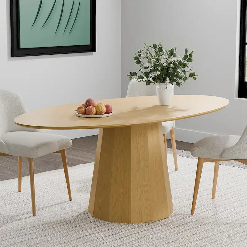 Table à manger ovale 67 po avec 3 options de couleur pour 6 personnes - 67x33.5x31