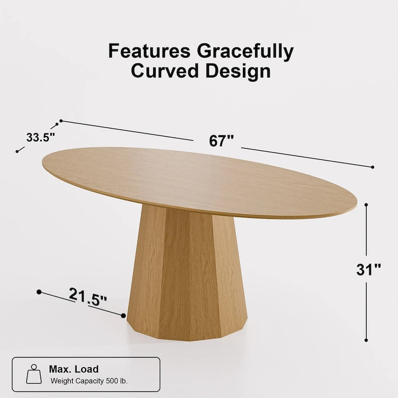 Table à manger ovale 67 po avec 3 options de couleur pour 6 personnes - 67x33.5x31