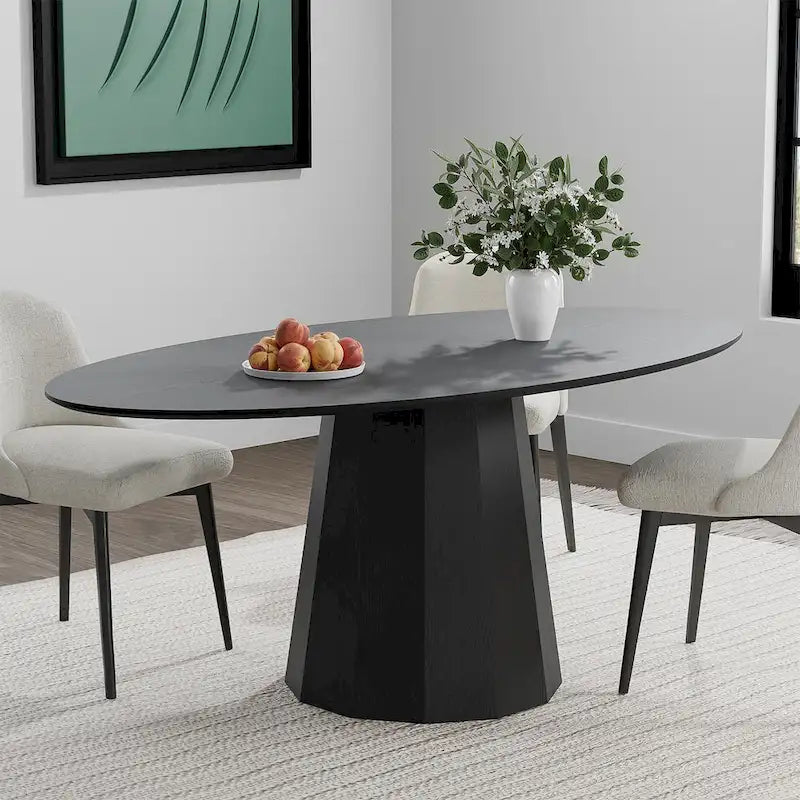 Table à manger ovale 67 po avec 3 options de couleur pour 6 personnes - 67x33.5x31