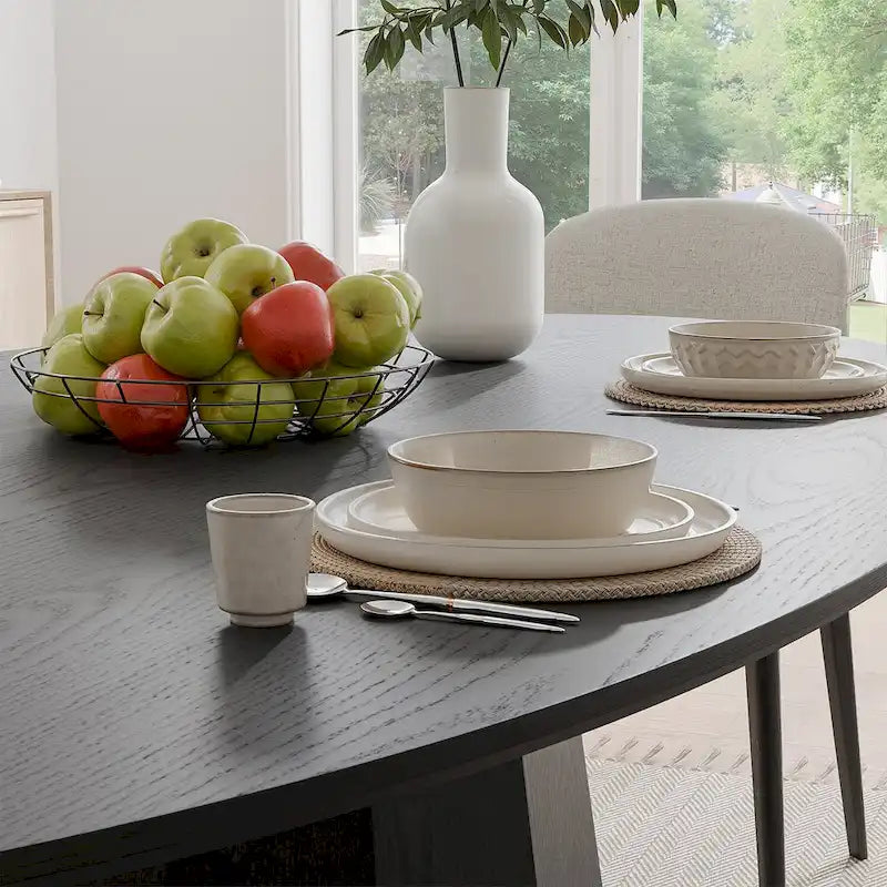 Table à manger ovale 67 po avec 3 options de couleur pour 6 personnes - 67x33.5x31