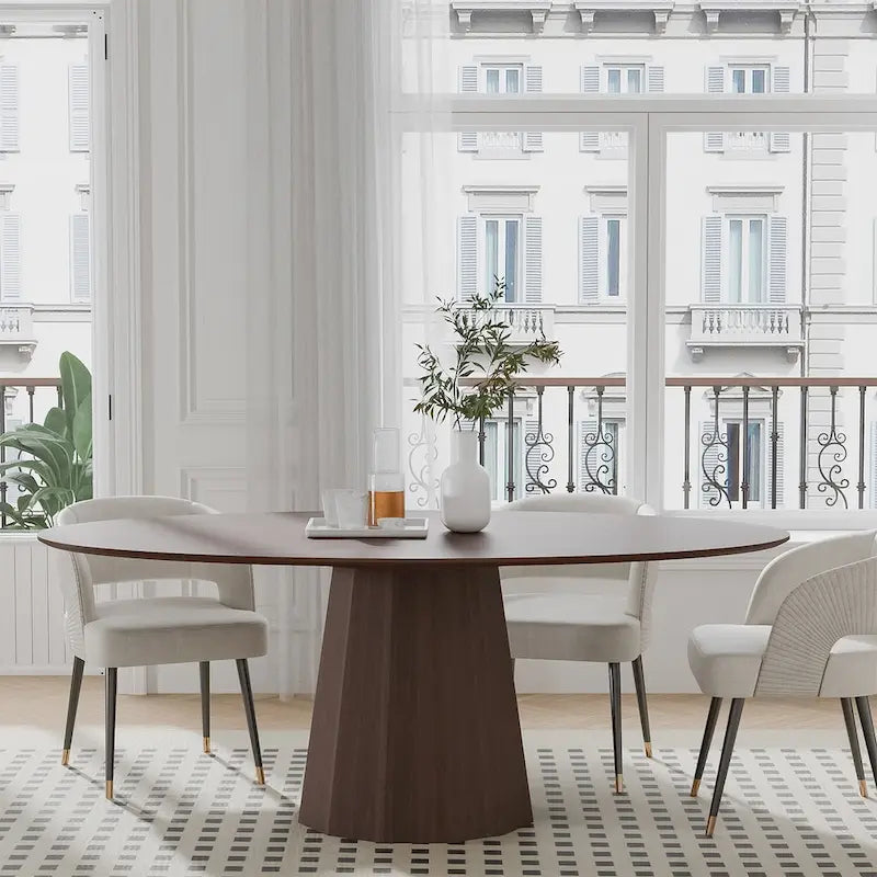 Table à manger ovale 67 po avec 3 options de couleur pour 6 personnes - 67x33.5x31