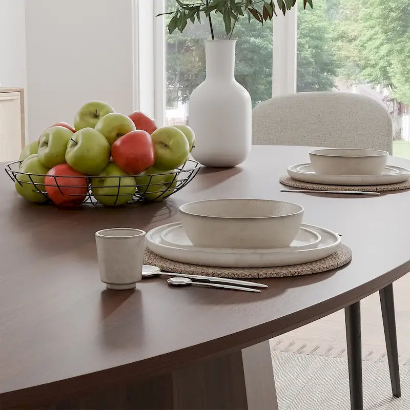 Table à manger ovale 67 po avec 3 options de couleur pour 6 personnes - 67x33.5x31