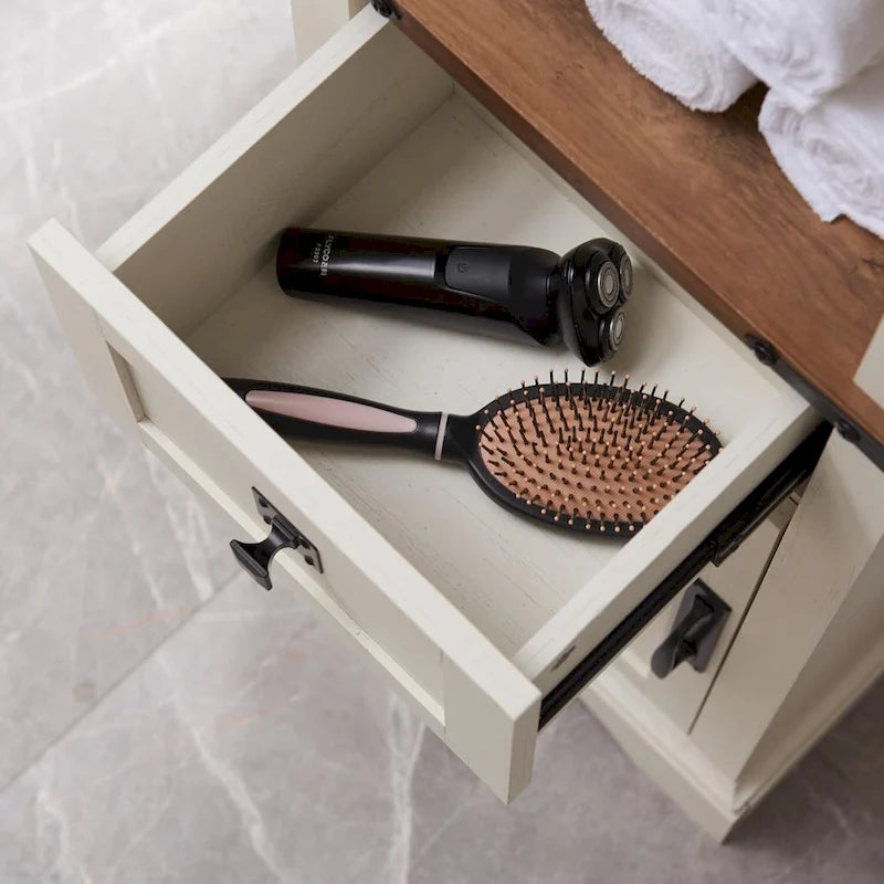 Meuble de rangement étroit de salle de bain de style ferme, Meuble de rangement de 68 po de hauteur
