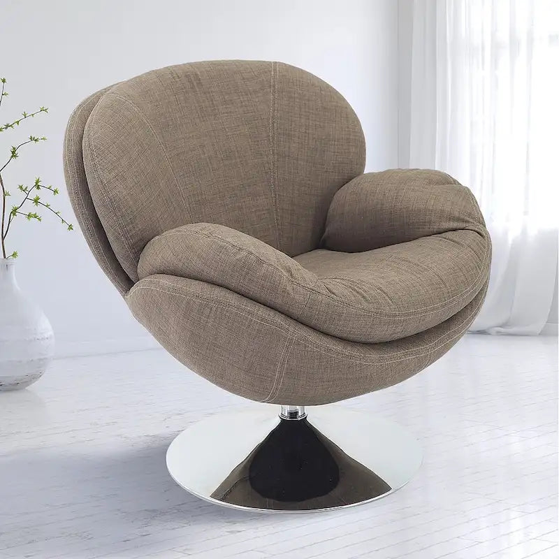 Fauteuil d'appoint décontracté en tissu kaki