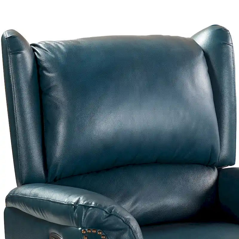 Fauteuil inclinable électrique en cuir véritable avec port USB - Lot de 2