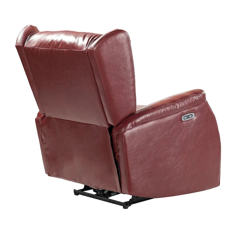 Fauteuil inclinable électrique en cuir véritable avec port USB - Lot de 2