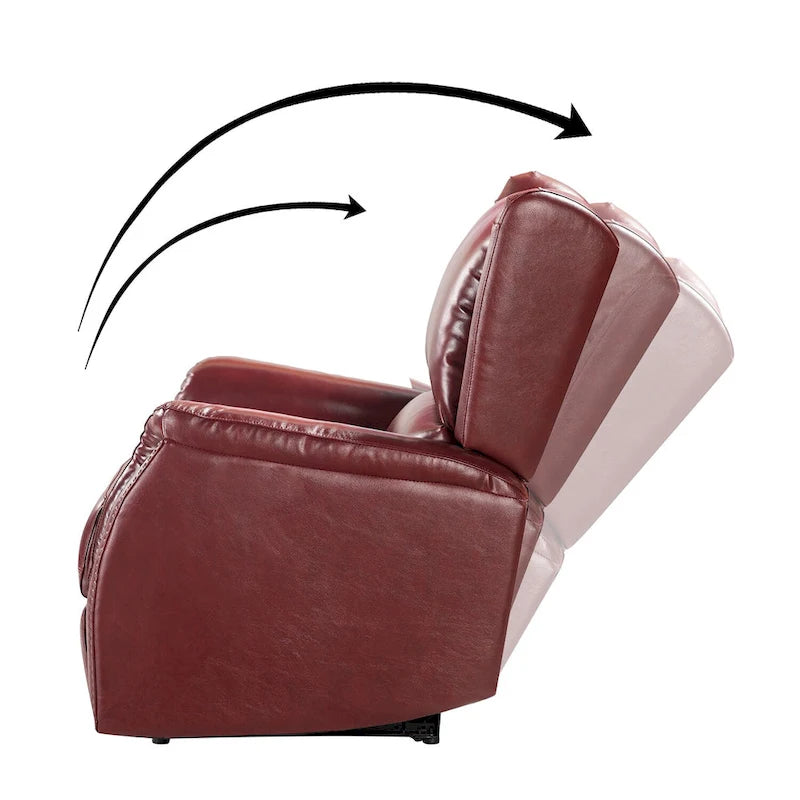 Fauteuil inclinable électrique en cuir véritable avec port USB - Lot de 2