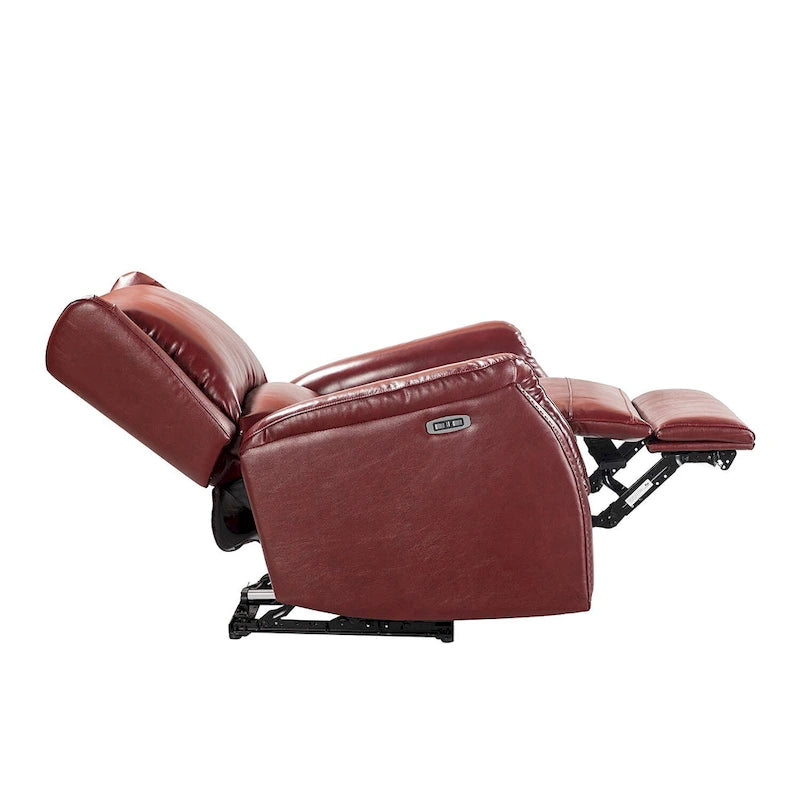 Fauteuil inclinable électrique en cuir véritable avec port USB - Lot de 2