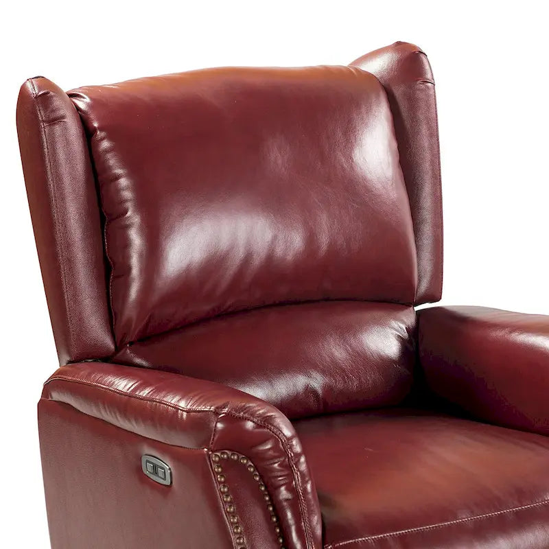 Fauteuil inclinable électrique en cuir véritable avec port USB - Lot de 2