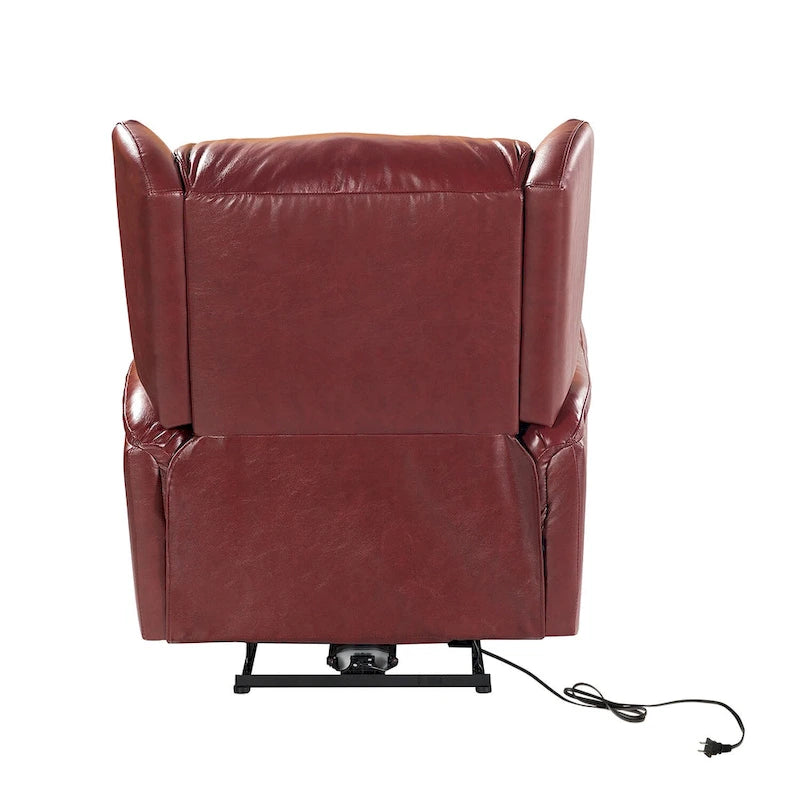 Fauteuil inclinable électrique en cuir véritable avec port USB - Lot de 2