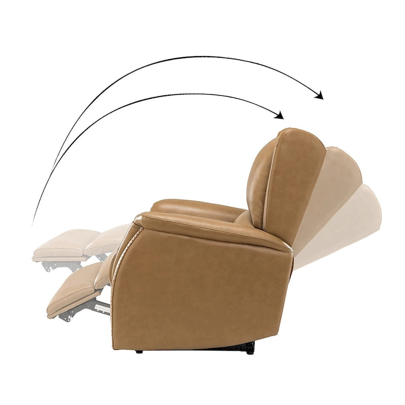 Fauteuil inclinable électrique en cuir véritable avec port USB - Lot de 2