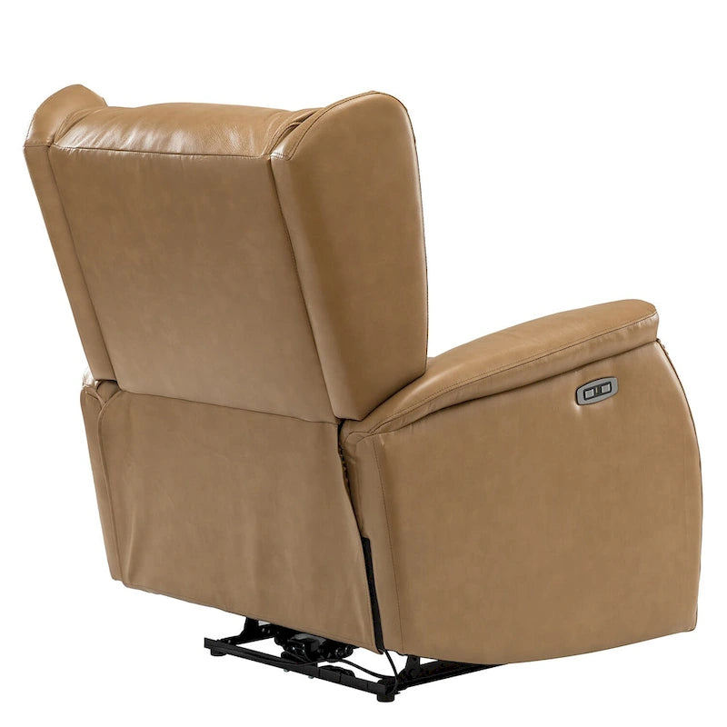 Fauteuil inclinable électrique en cuir véritable avec port USB - Lot de 2