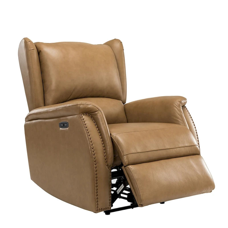 Fauteuil inclinable électrique en cuir véritable avec port USB - Lot de 2