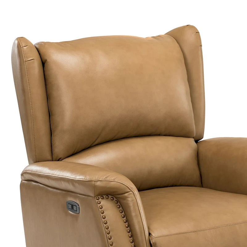 Fauteuil inclinable électrique en cuir véritable avec port USB - Lot de 2
