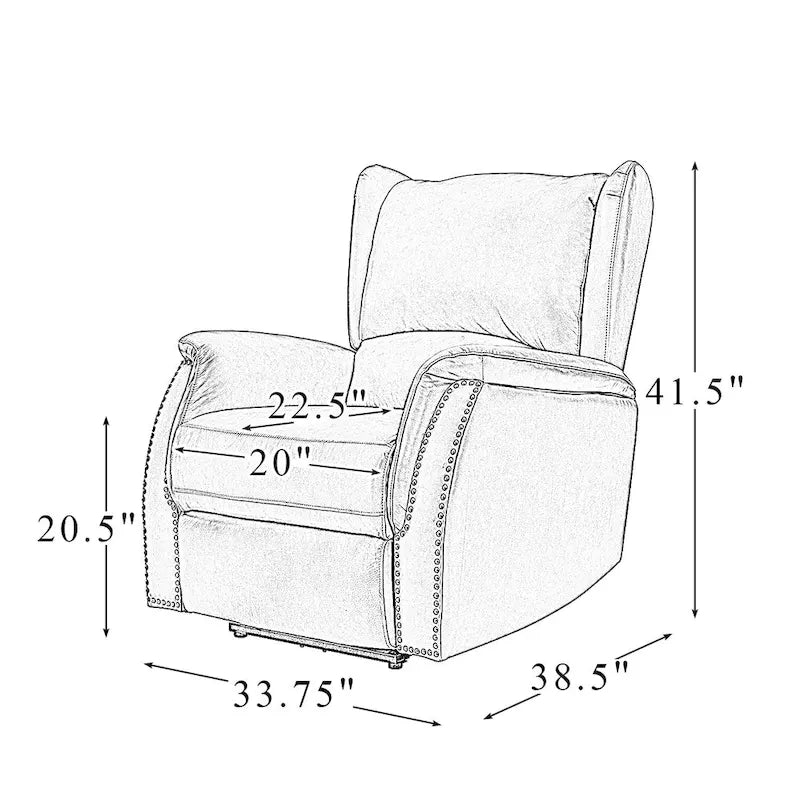Fauteuil inclinable électrique en cuir véritable avec port USB - Lot de 2