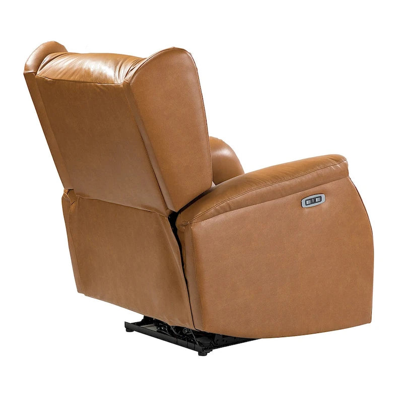 Fauteuil inclinable électrique en cuir véritable avec port USB - Lot de 2