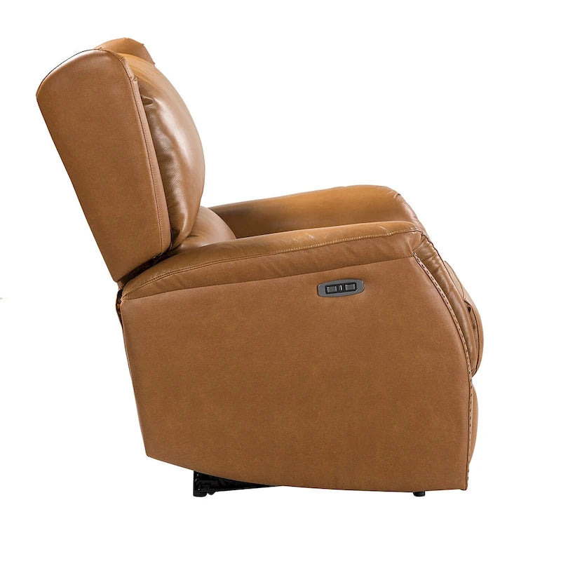 Fauteuil inclinable électrique en cuir véritable avec port USB - Lot de 2