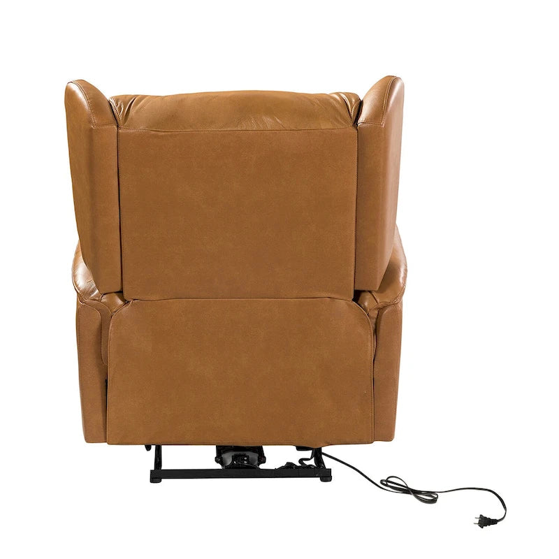 Fauteuil inclinable électrique en cuir véritable avec port USB - Lot de 2