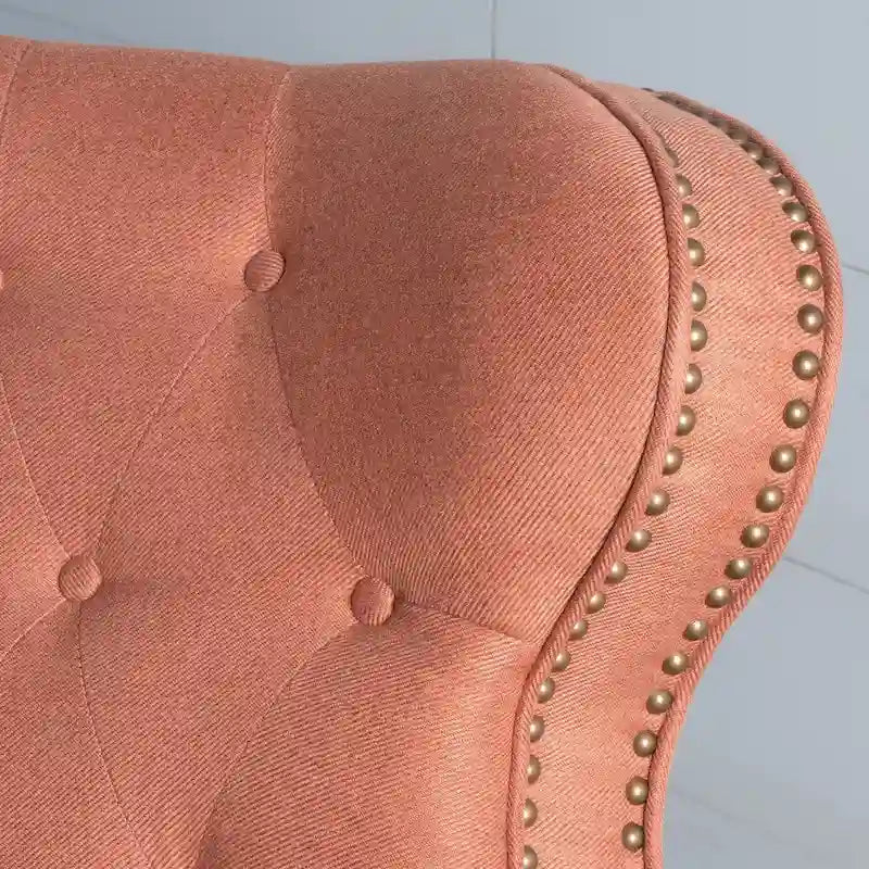 Fauteuil inclinable en tissu clouté par