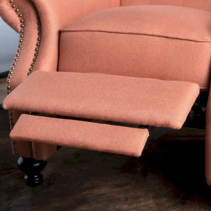 Fauteuil inclinable en tissu clouté par