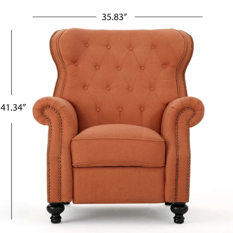 Fauteuil inclinable en tissu clouté par