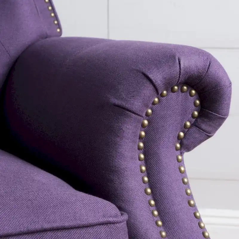 Fauteuil inclinable en tissu clouté par