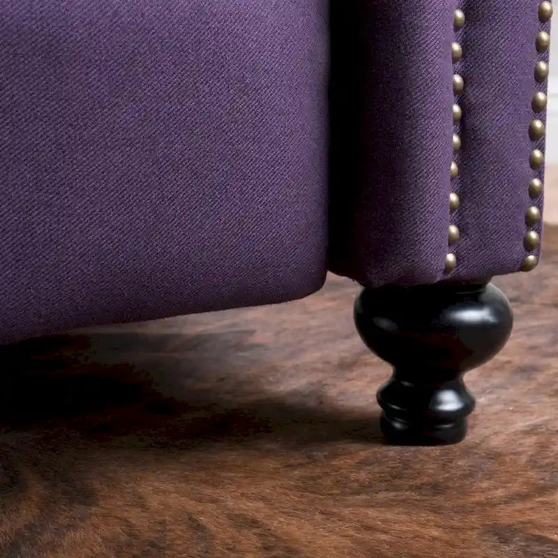 Fauteuil inclinable en tissu clouté par