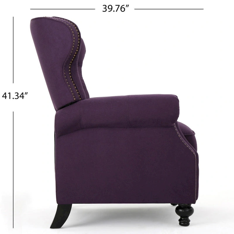 Fauteuil inclinable en tissu clouté par