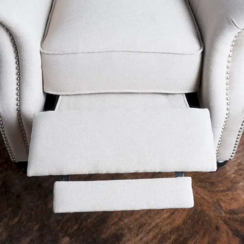 Fauteuil inclinable en tissu clouté par