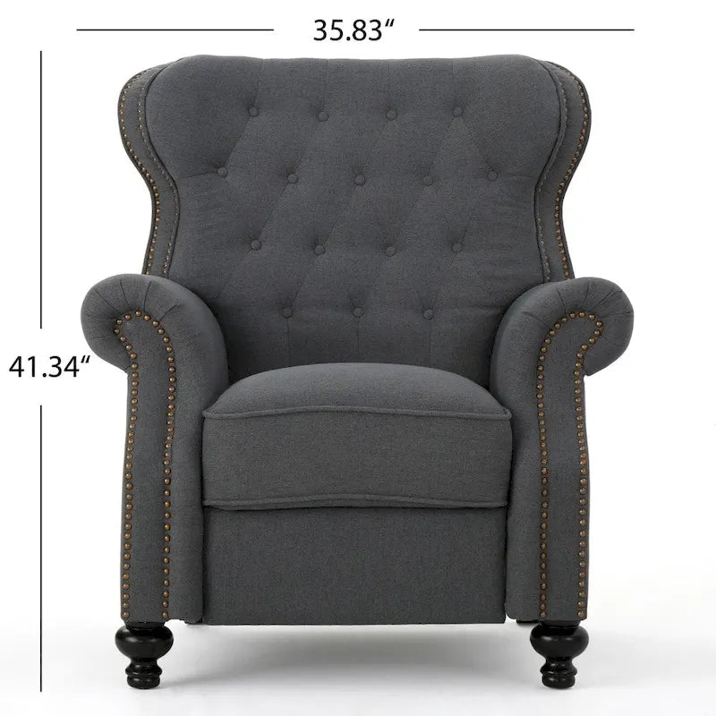 Fauteuil inclinable en tissu clouté par