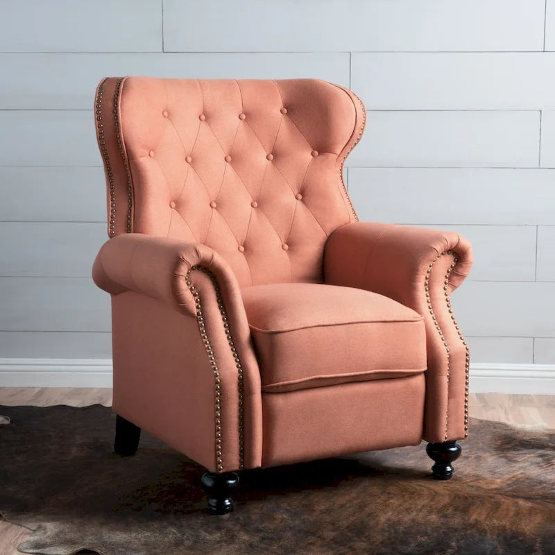 Fauteuil inclinable en tissu clouté par