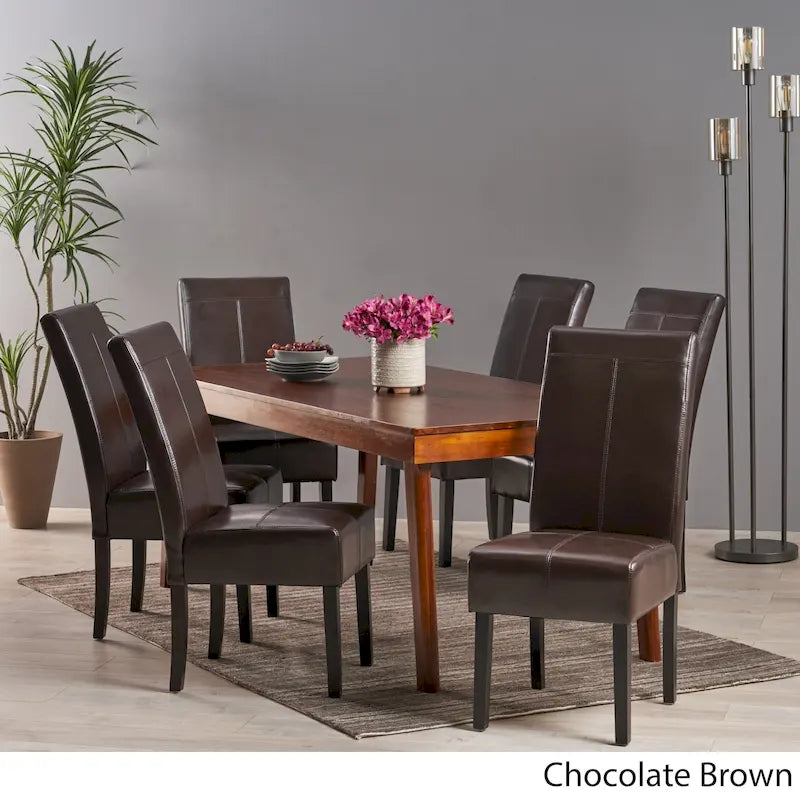 Chaises de salle à manger capitonnées à surpiqûres en T (lot de 6) par