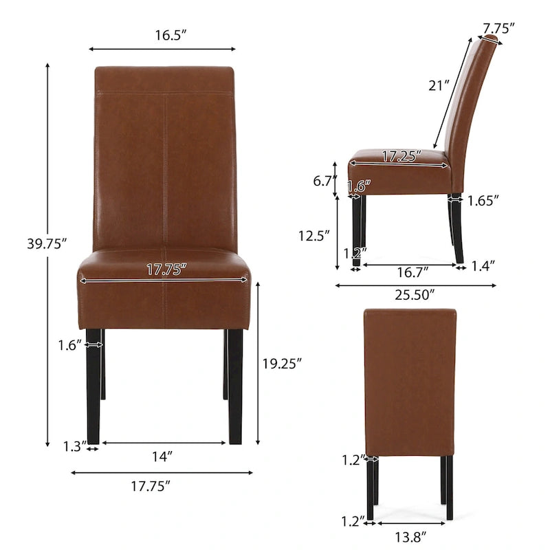 Chaises de salle à manger capitonnées à surpiqûres en T (lot de 6) par