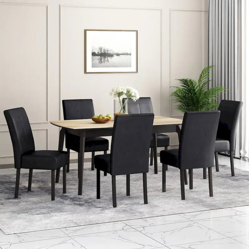 Chaises de salle à manger capitonnées à surpiqûres en T (lot de 6) par