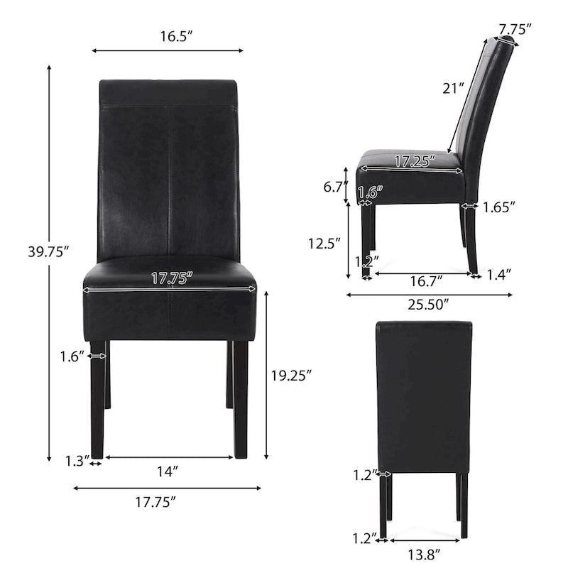 Chaises de salle à manger capitonnées à surpiqûres en T (lot de 6) par